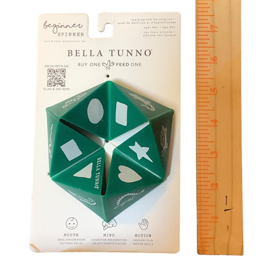 Bella Tunno Origami Silicone Teether Beginner Spinner NEW Learning Toy Green